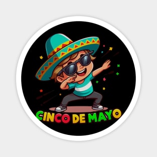 Dabbing BOY sunglasses  Cinco De Mayo Let's Fiesta Mexican Party Magnet